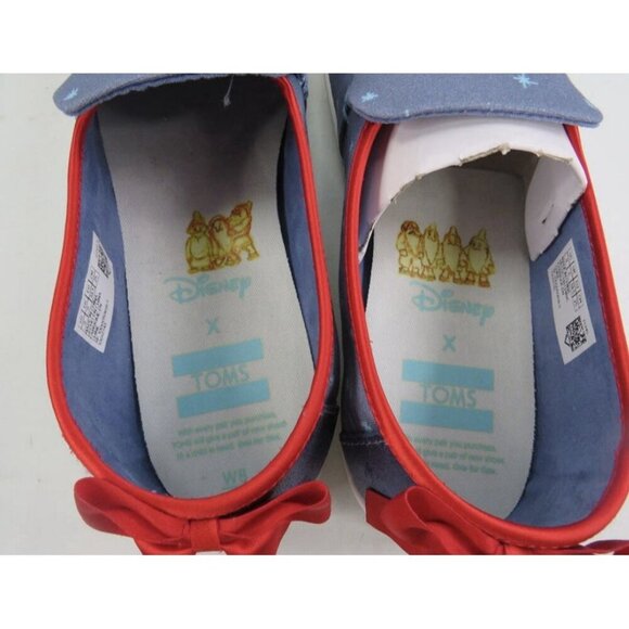 TOMS X Disney Snow White Blue Size 8 Women's Flats Slip On Canvas Shoes NEW - Picture 12 of 14